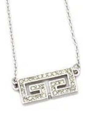 Givenchy Vintage 1977 Double G Crystal Logo Motif Necklace👝